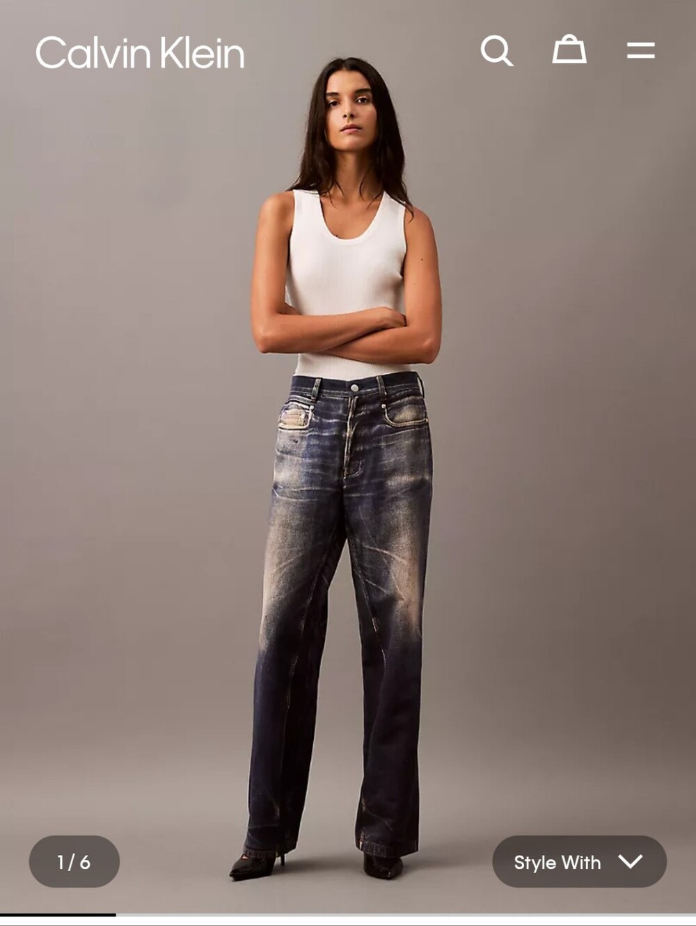 Calvin Klein Studio Denim Print Tailored Trousers